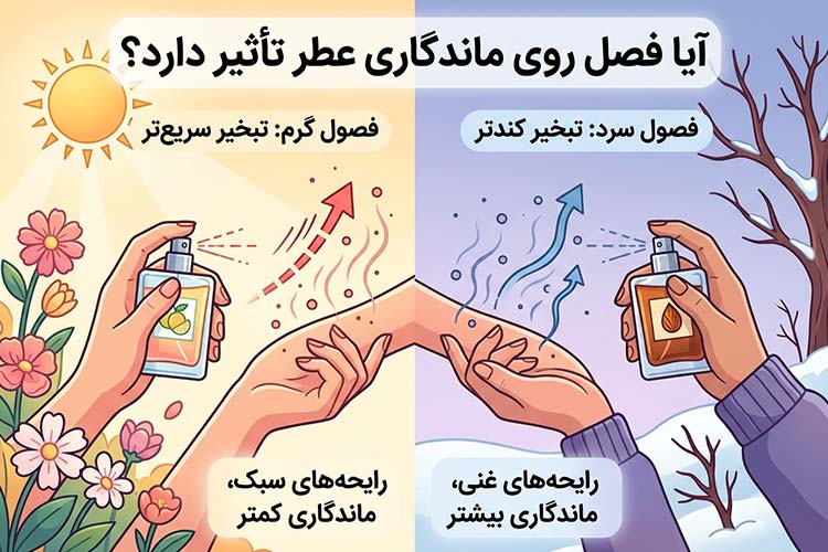 تاثیر فصل روی ماندگاری عطر